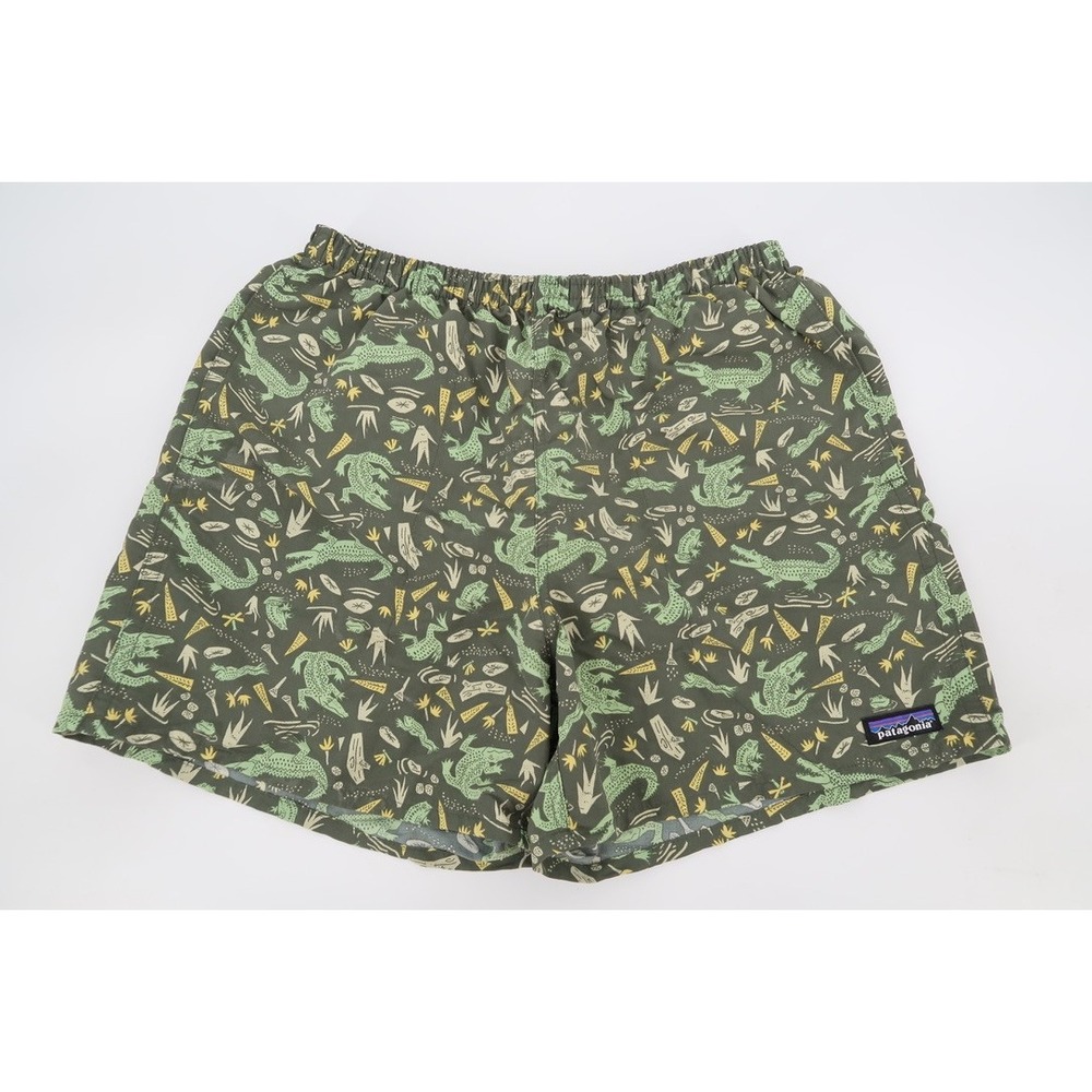 Patagonia Baggies 5" Shorts Mens Medium Green Alligator Swamp Print Swim